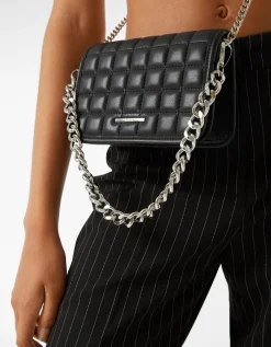 FEMME BERSHKA Similicuir*Sac matelassé chaîne