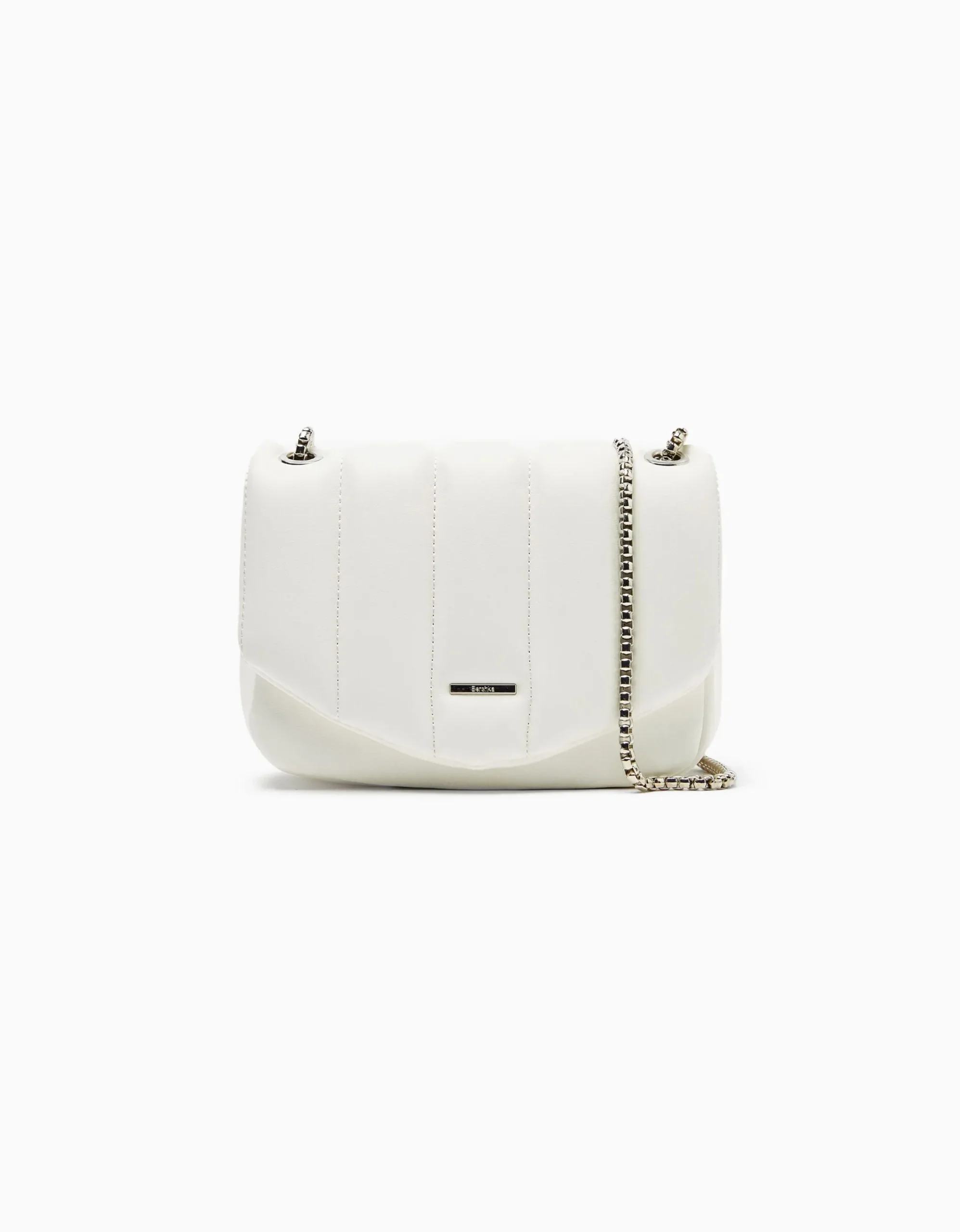 FEMME BERSHKA Similicuir*Sac matelassé vertical anse chaîne