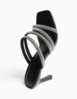 FEMME BERSHKA New*Sandales à talon brides brillantes
