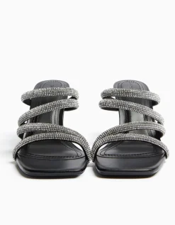 FEMME BERSHKA New*Sandales à talon brides brillantes