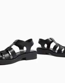 FEMME BERSHKA New*Sandales plates à lanières