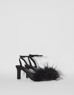 FEMME BERSHKA Party*Sandales talon plumes