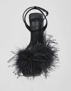 FEMME BERSHKA Party*Sandales talon plumes