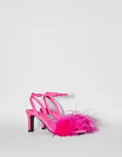 FEMME BERSHKA Party*Sandales talon plumes
