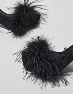 FEMME BERSHKA Party*Sandales talon plumes