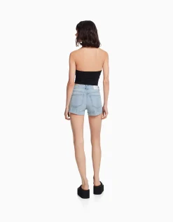 FEMME BERSHKA Shorts et bermudas*Short denim retroussé