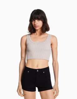 FEMME BERSHKA Shorts et bermudas*Short denim retroussé