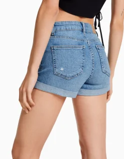 FEMME BERSHKA Shorts et bermudas*Short denim retroussé