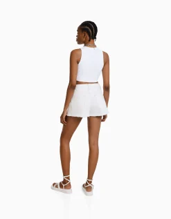 FEMME BERSHKA Shorts et bermudas*Short denim vintage déchiré