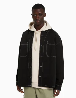 HOMME BERSHKA Vêtements*Surchemise coton fil contraste