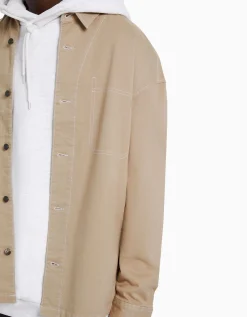 HOMME BERSHKA Vêtements*Surchemise coton fil contraste