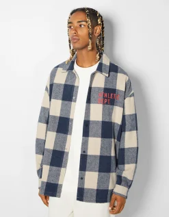 HOMME BERSHKA Tee-shirts et Chemises*Surchemise flanelle à carreaux