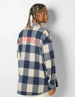 HOMME BERSHKA Tee-shirts et Chemises*Surchemise flanelle à carreaux