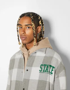 HOMME BERSHKA Tee-shirts et Chemises*Surchemise flanelle à carreaux