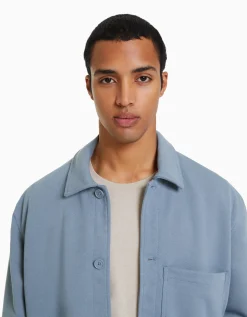 HOMME BERSHKA Blousons et manteaux*Surchemise imitation daim