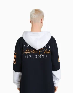 HOMME BERSHKA Blousons et manteaux*Surchemise manches longues capuche varsity molleton