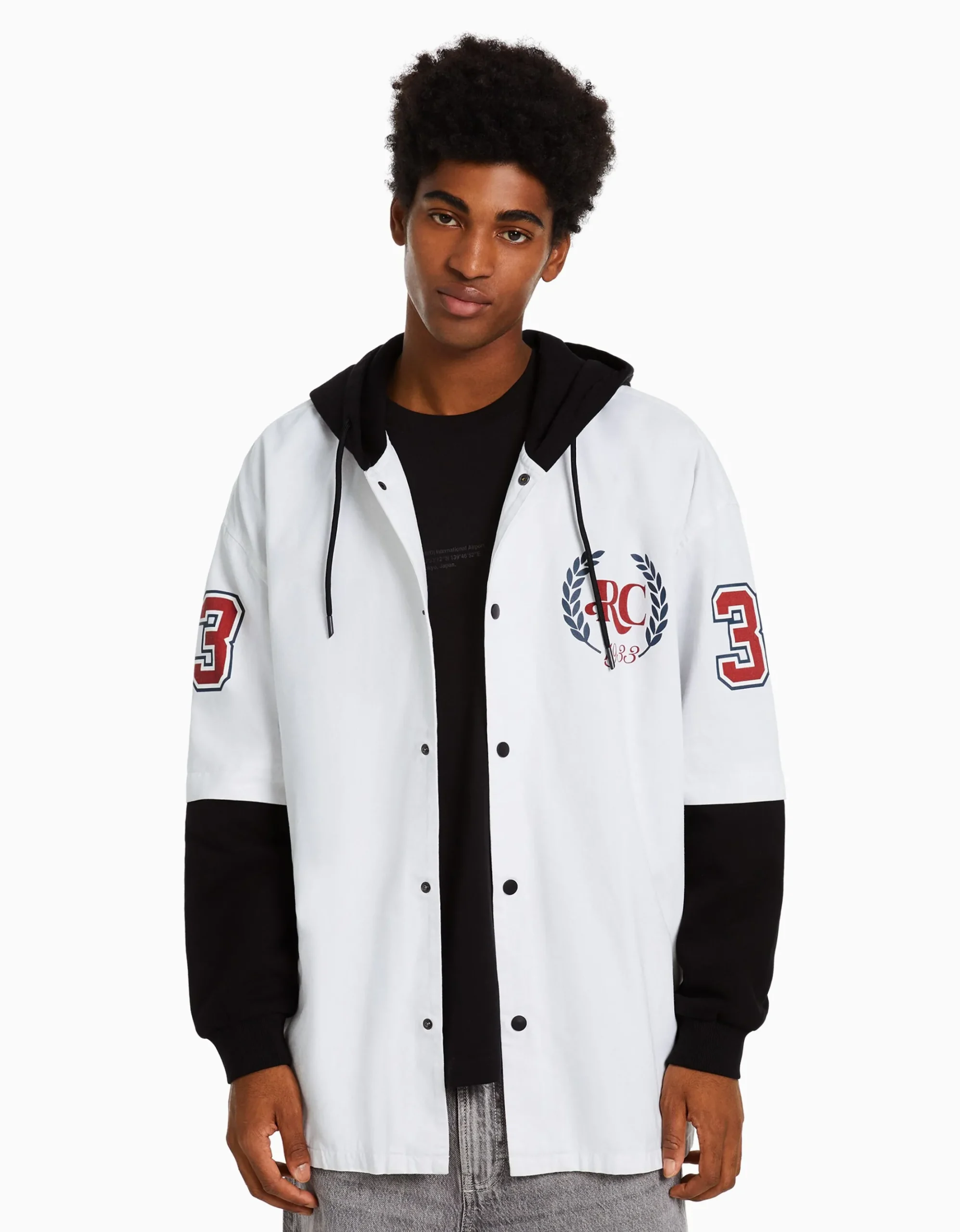 HOMME BERSHKA Blousons et manteaux*Surchemise molleton capuche manches longues