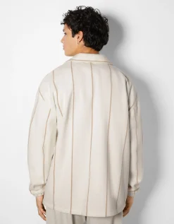HOMME BERSHKA Surchemises*Surchemise rayée