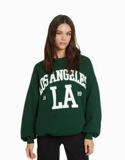 FEMME BERSHKA Pulls*Sweat ample imprimé