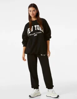 FEMME BERSHKA Pulls*Sweat ample imprimé