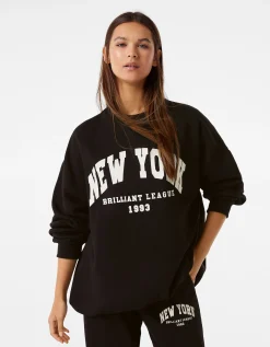 FEMME BERSHKA Pulls*Sweat ample imprimé