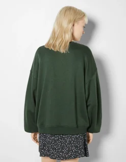 FEMME BERSHKA BSK Teen*Sweat ample imprimé