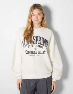 FEMME BERSHKA Sweats*Sweat ample imprimé