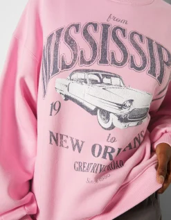 FEMME BERSHKA Pulls*Sweat ample imprimé