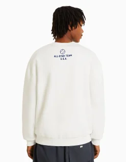 HOMME BERSHKA Vêtements*Sweat ample imprimé