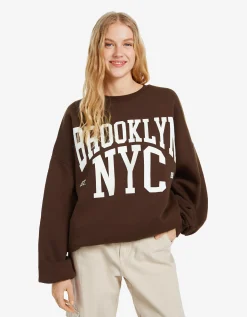 FEMME BERSHKA Pulls*Sweat ample imprimé