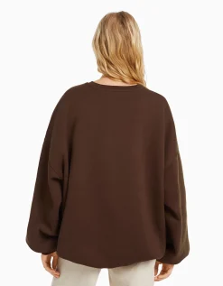FEMME BERSHKA Pulls*Sweat ample imprimé