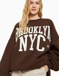 FEMME BERSHKA Pulls*Sweat ample imprimé