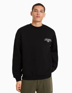 HOMME BERSHKA Sweats*Sweat ample imprimé