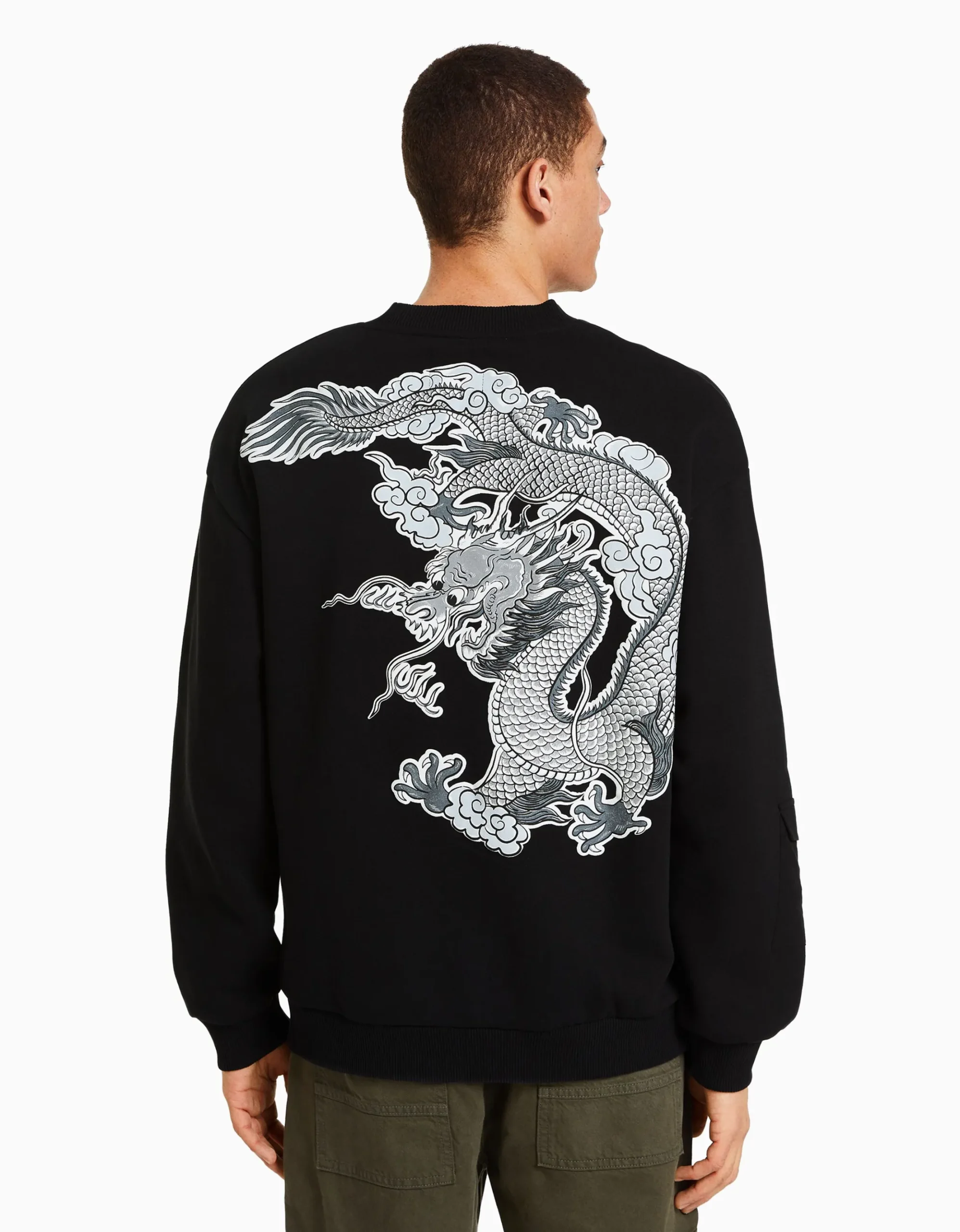 HOMME BERSHKA Sweats*Sweat ample imprimé
