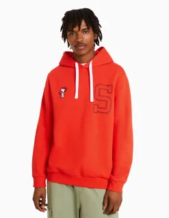 HOMME BERSHKA Vêtements*Sweat capuche brodé Snoopy