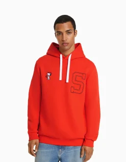 HOMME BERSHKA Vêtements*Sweat capuche brodé Snoopy