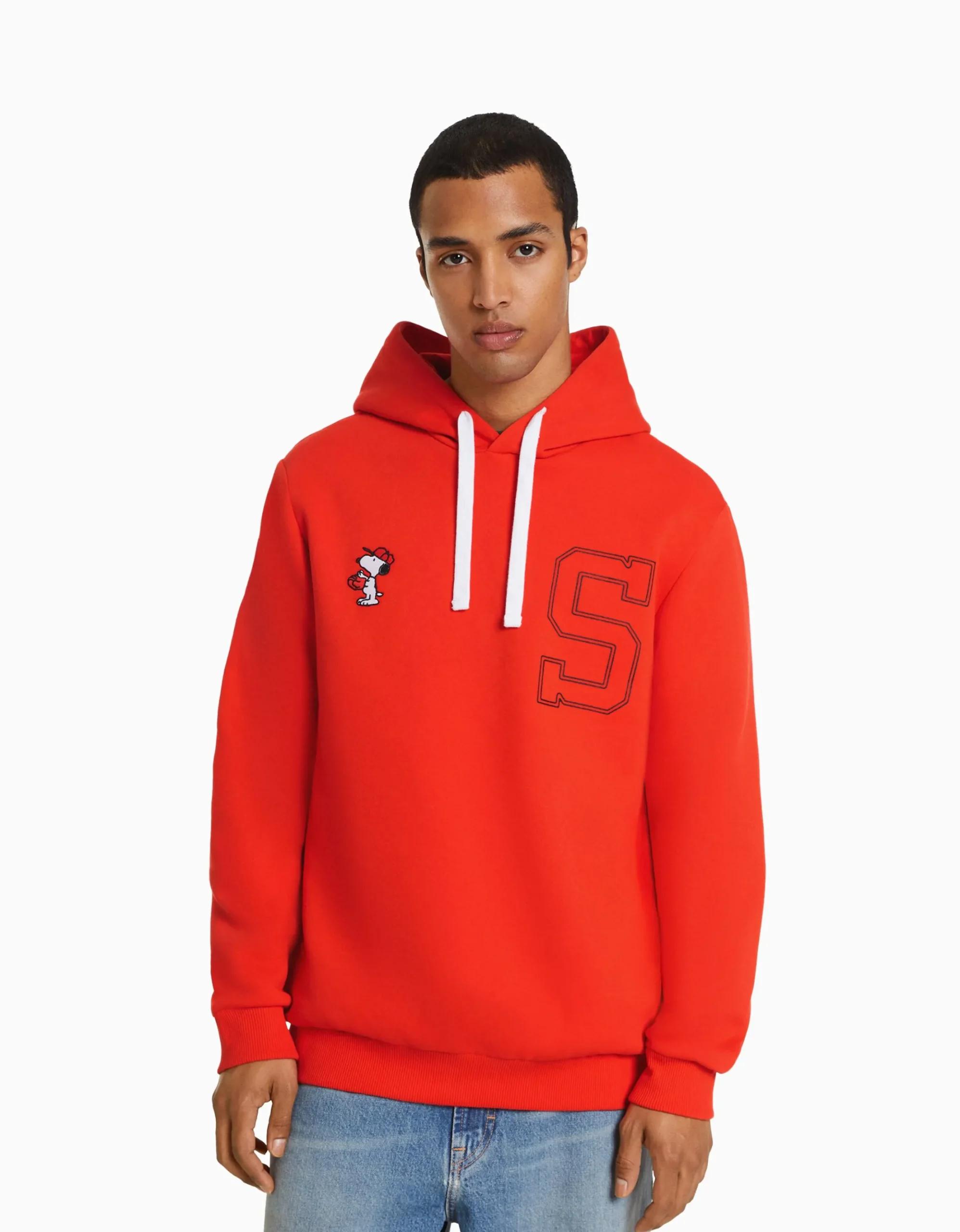 HOMME BERSHKA Vêtements*Sweat capuche brodé Snoopy