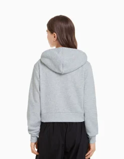FEMME BERSHKA Survêtement*Sweat capuche cropped fermeture Éclair