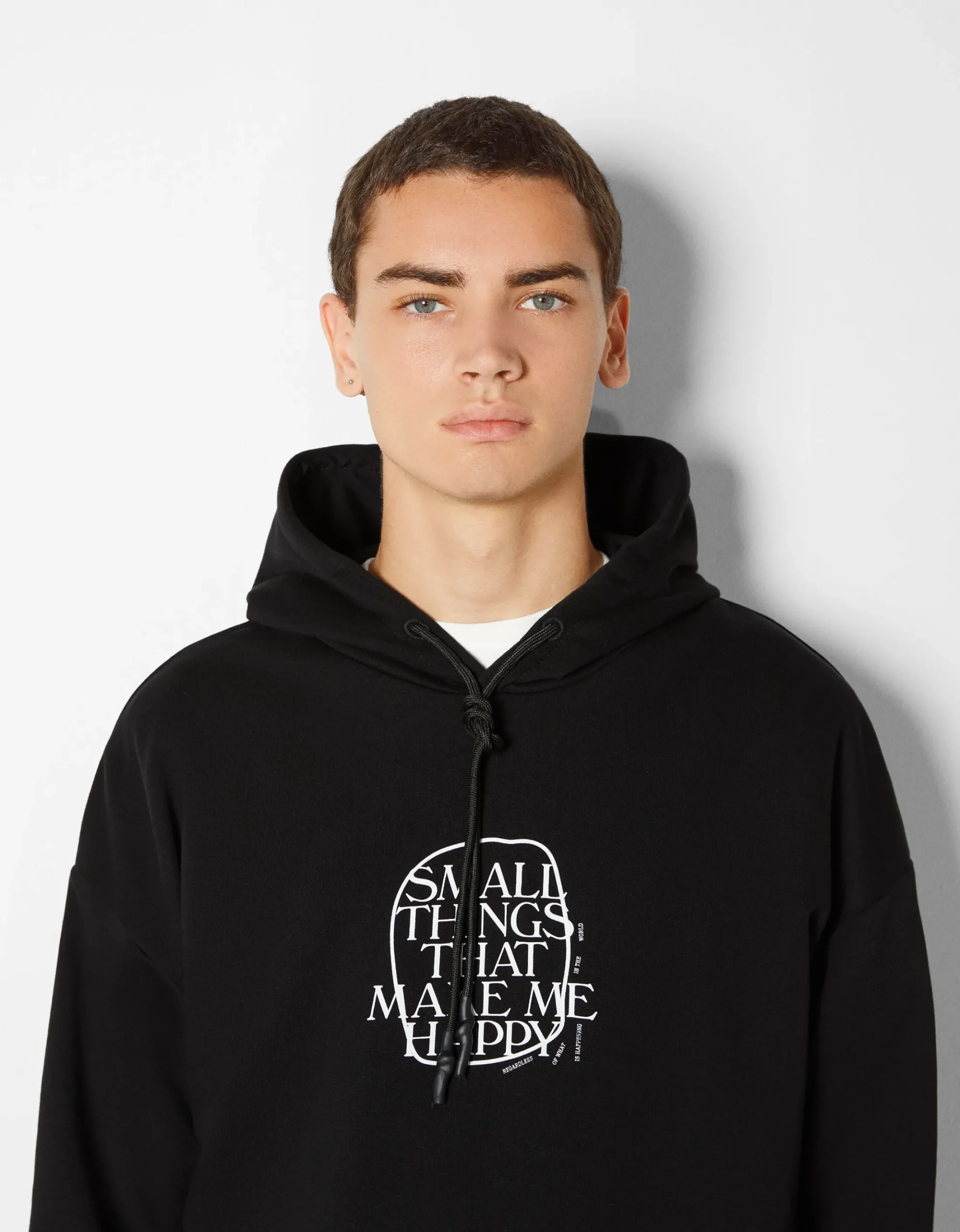 HOMME BERSHKA Sweats*Sweat capuche easy fit imprimé