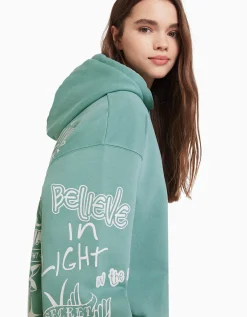 FEMME BERSHKA Sweats*Sweat capuche imprimé
