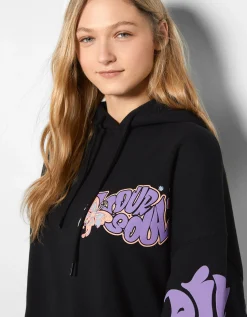 FEMME BERSHKA Sweats*Sweat capuche imprimé