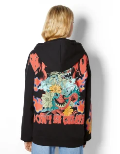 FEMME BERSHKA Sweats*Sweat capuche imprimé