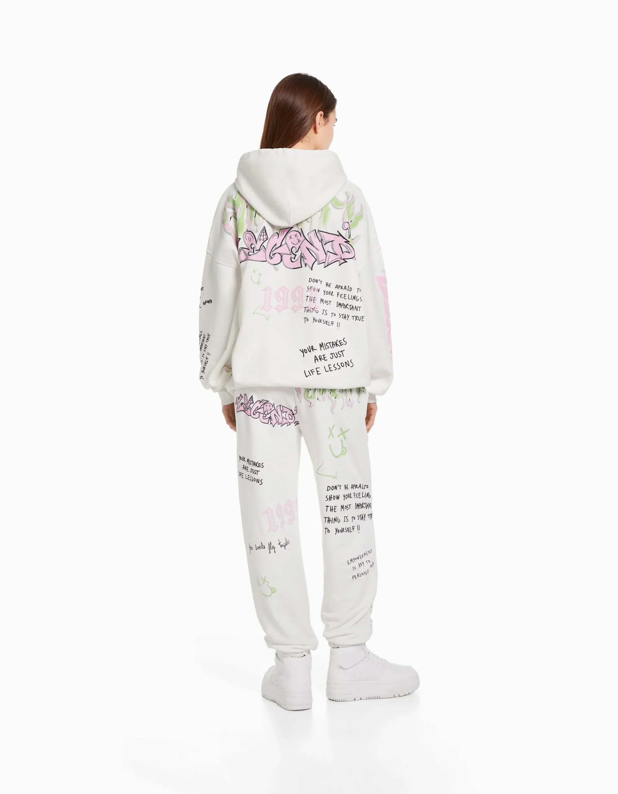 FEMME BERSHKA Survêtement*Sweat capuche imprimé