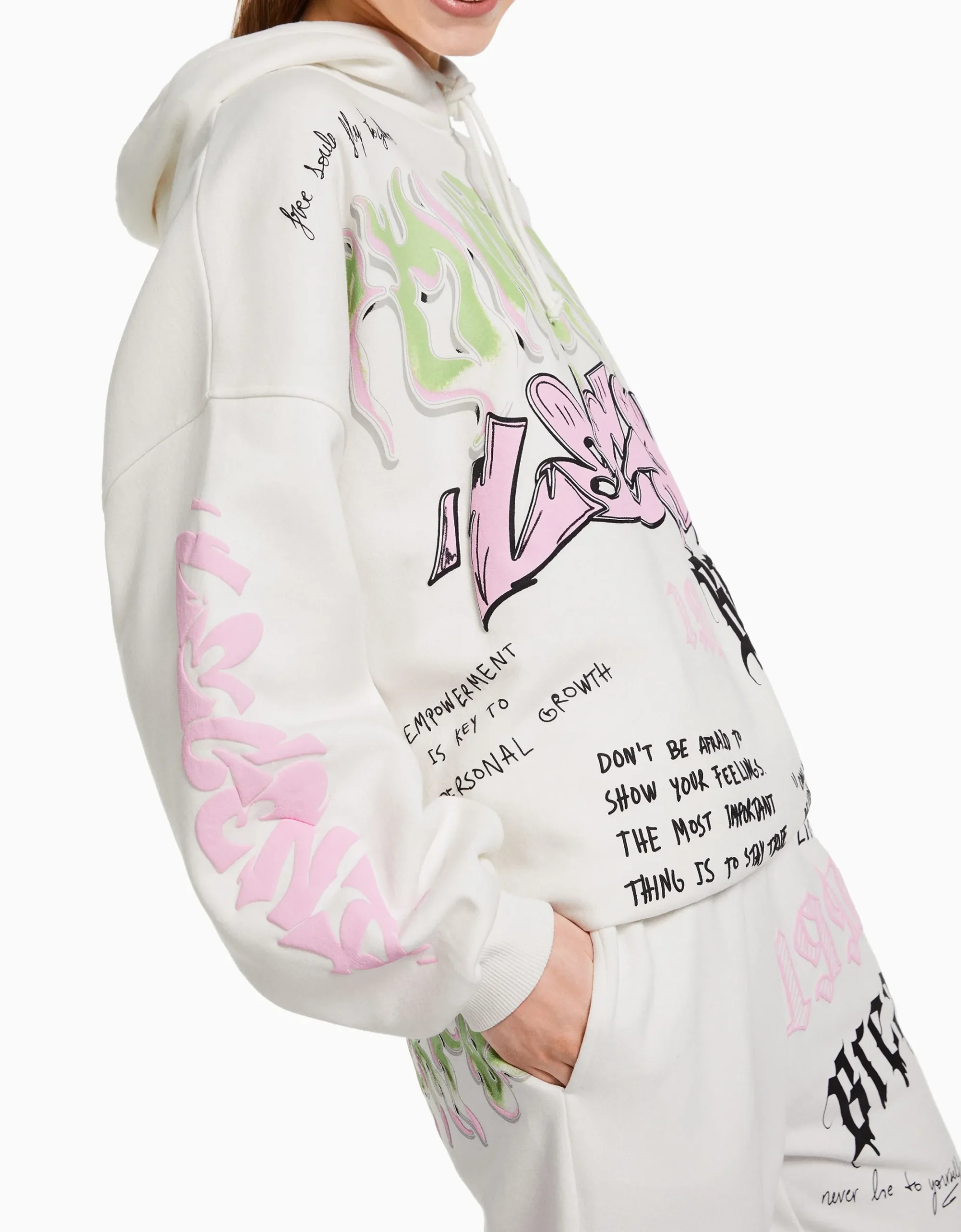 FEMME BERSHKA Survêtement*Sweat capuche imprimé