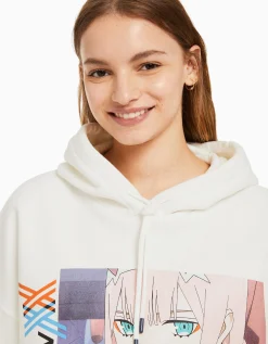 FEMME BERSHKA Sweats*Sweat capuche imprimé Darling in the Franxx