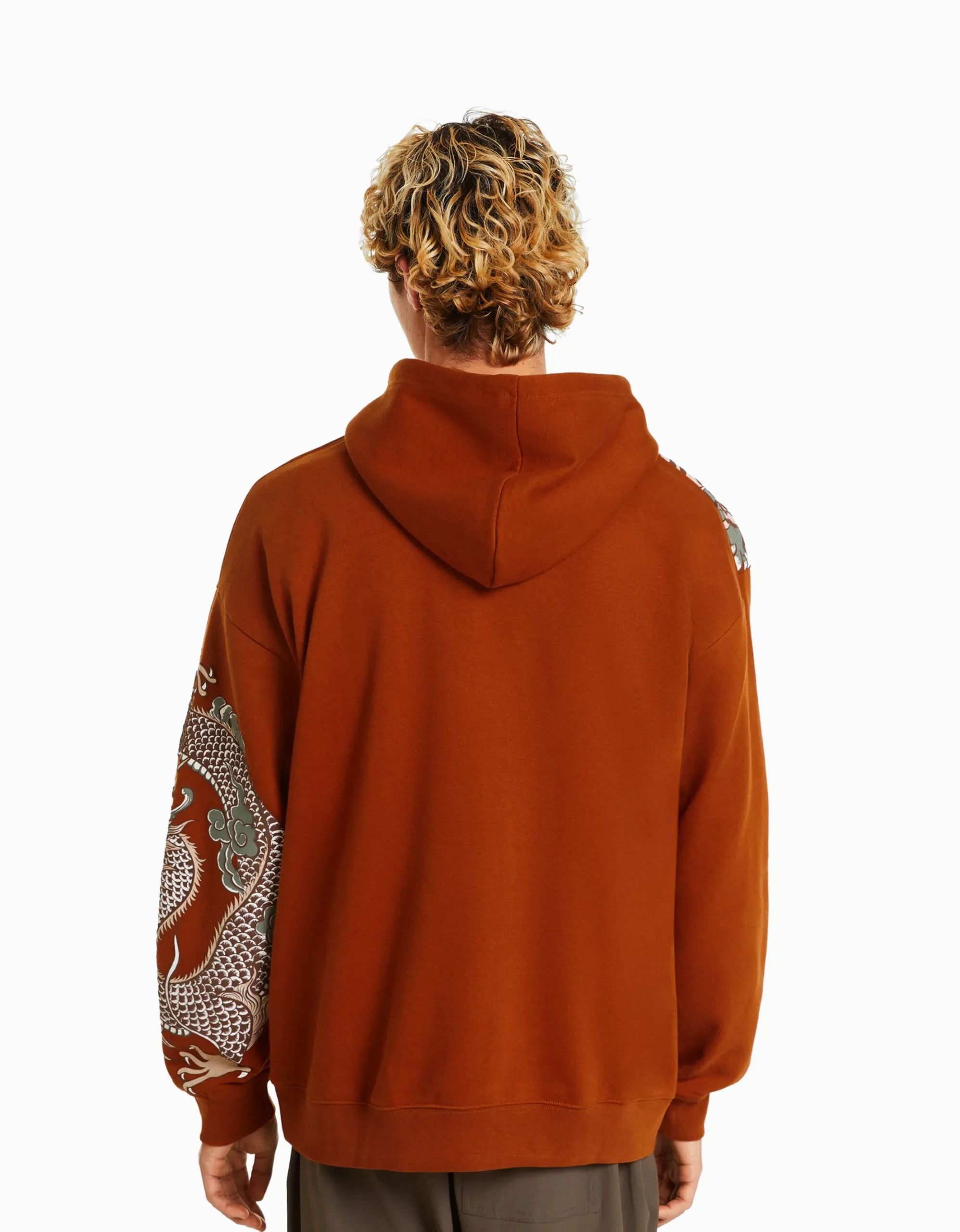 HOMME BERSHKA Vêtements*Sweat capuche imprimé tigre