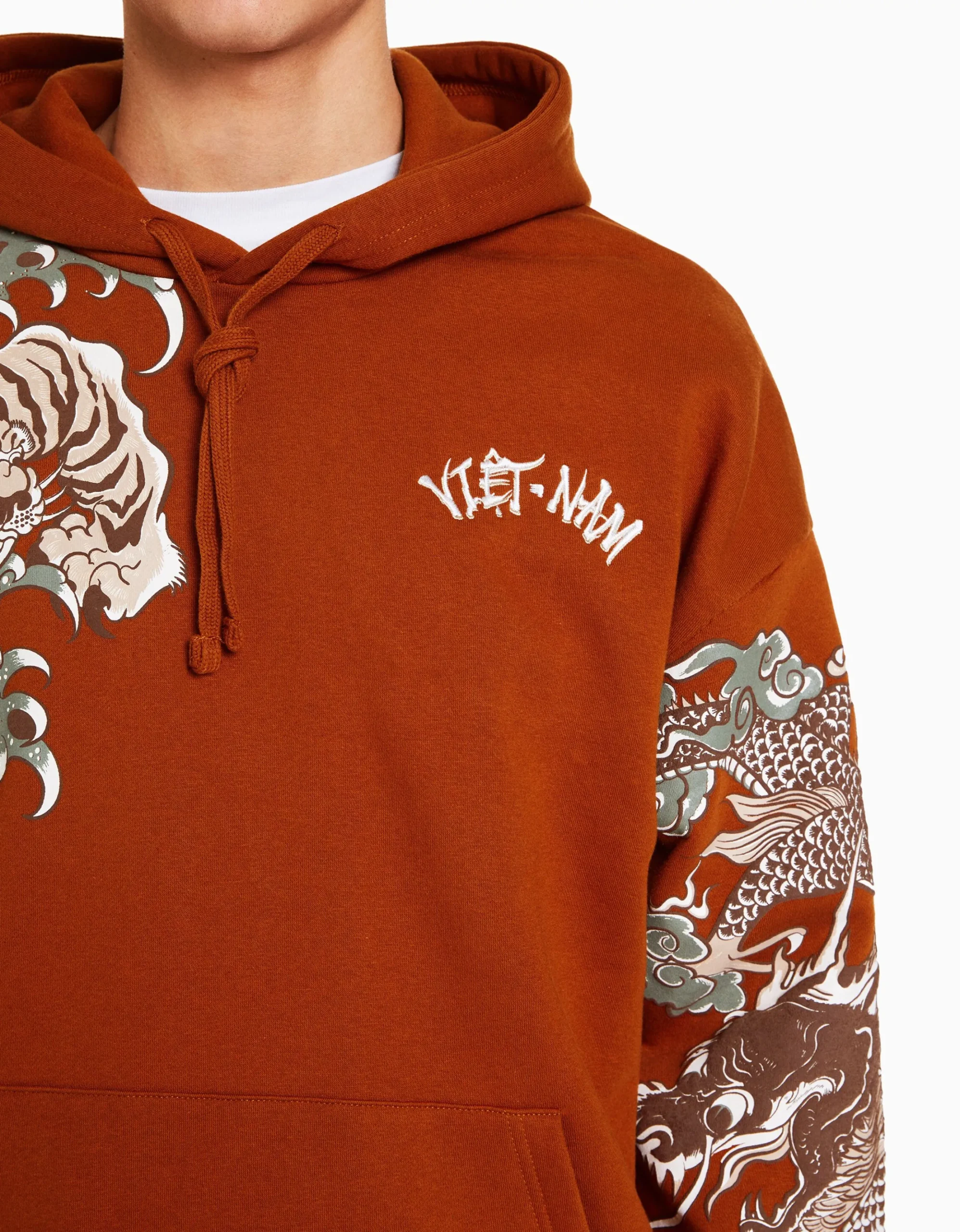 HOMME BERSHKA Vêtements*Sweat capuche imprimé tigre