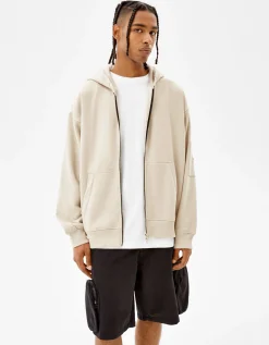 HOMME BERSHKA Sweats et maille*Sweat capuche zippé