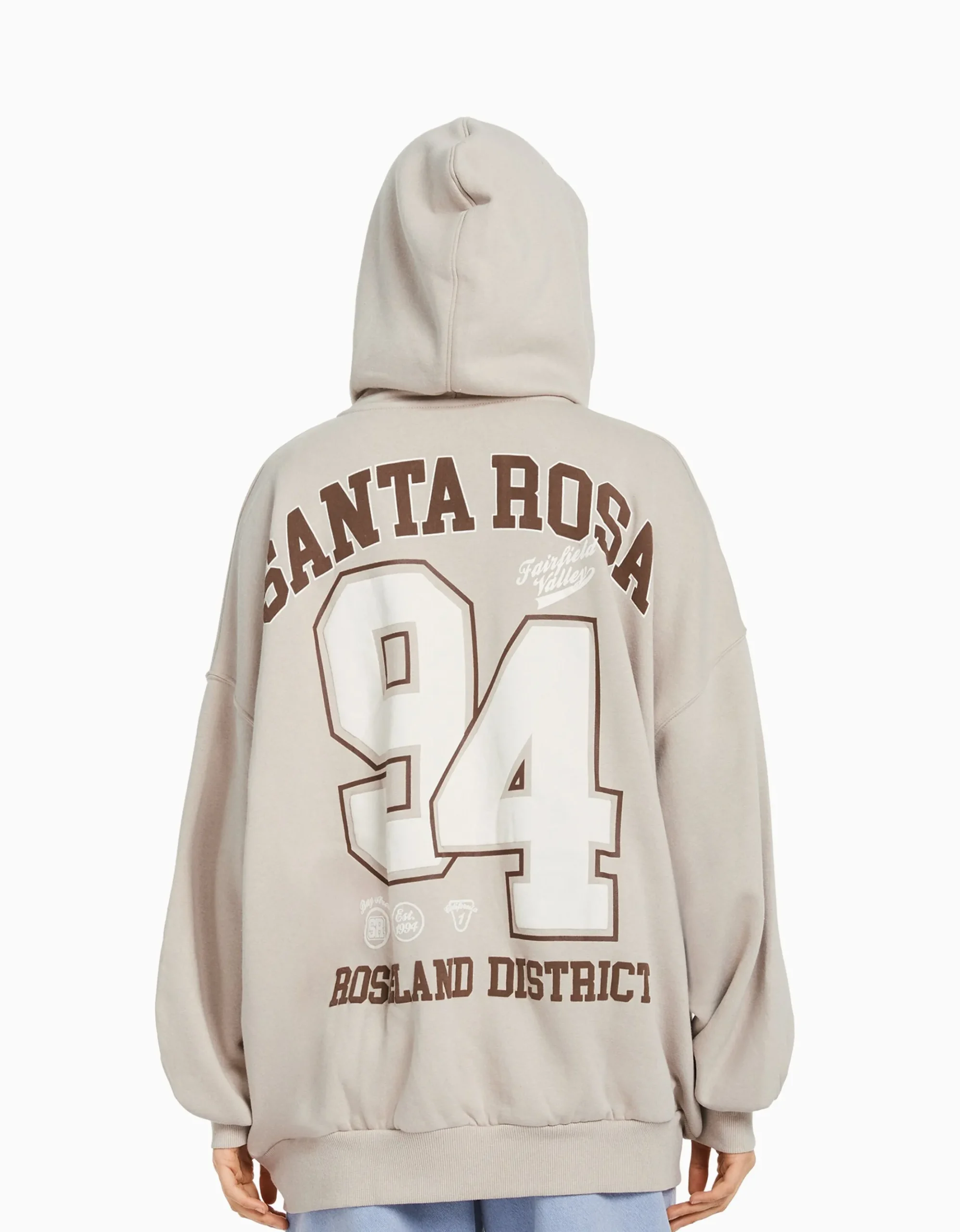 FEMME BERSHKA Survêtement*Sweat capuche zippé imprimé varsity
