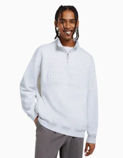 HOMME BERSHKA Sweats*Sweat col montant zippé